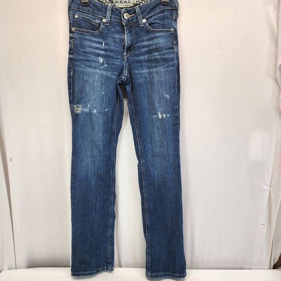 Ariat R.E.A.L. Perfect Rise Abby Straight Jean Size 27 Distressed - Picture 1 of 9